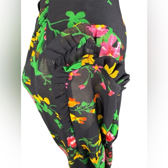 Cabi black floral sheer blouse size medium preowned - Picture 3 of 10